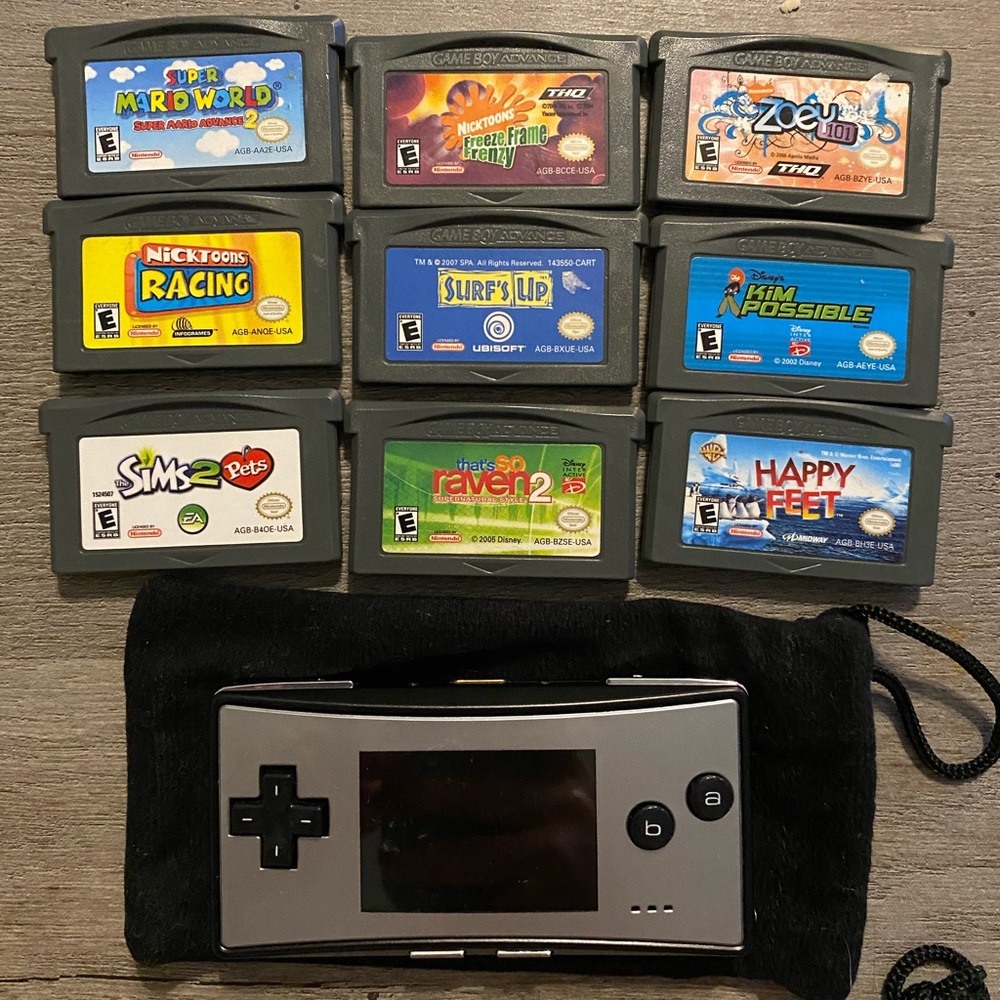 RARE: Game Boy Micro w/ 9 games and case!